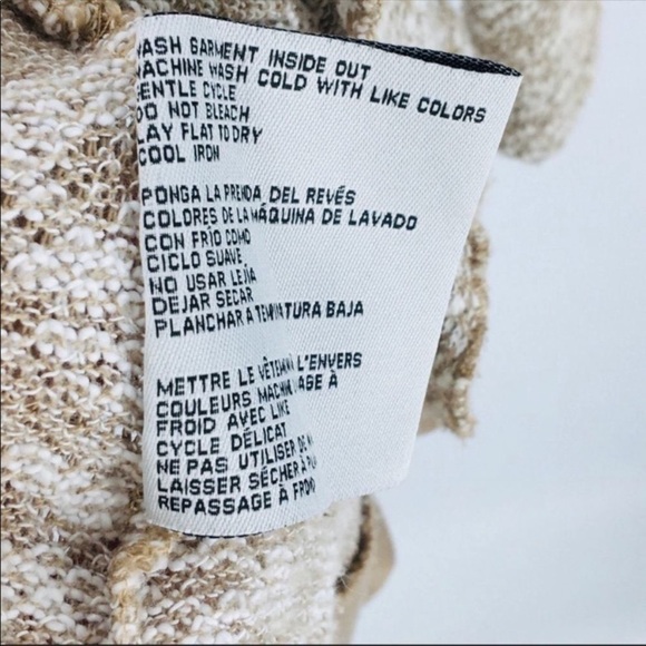 4/$45 SIMPLY Noelle Brown Off white Long Sleeve Asymmetrical Knit Cardigan XL - Picture 7 of 8